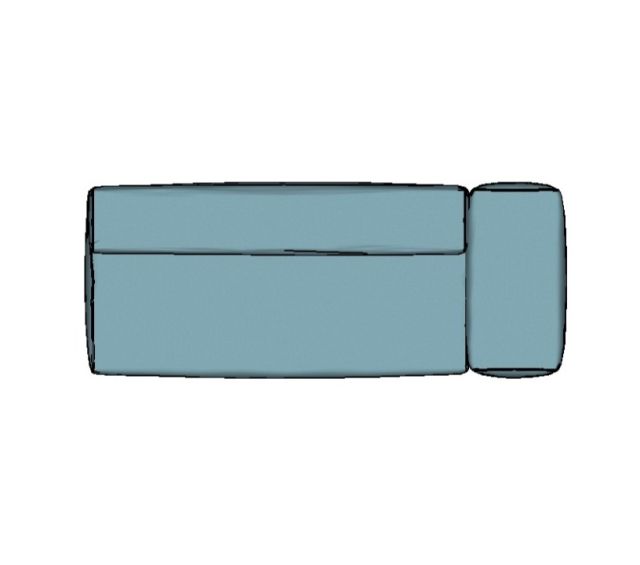 Modulo Sofá Lego Ponta Direita Braço Largo - PDBL10 2,47 X 0,99 X 0,76H