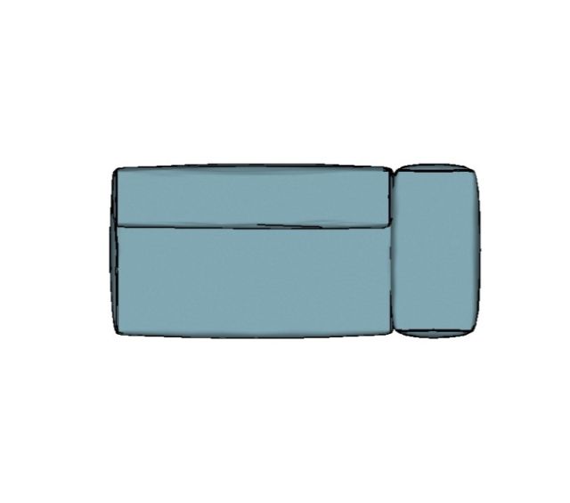 Modulo Sofá Lego Ponta Direita Braço Largo - PDBL8 2,14 X 0,99 X 0,76H