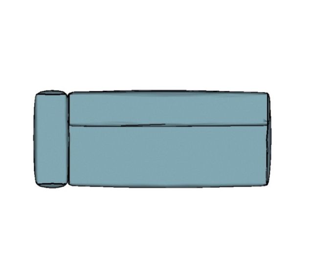 Modulo Sofá Lego Ponta Esq Braço Estreit - PEBE10 2,47 X 0,99 X 0,76H