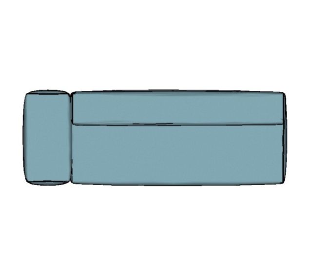 Modulo Sofá Lego Ponta Esq Braço Largo - PEBL12 2,80 X 0,99 X 0,76H