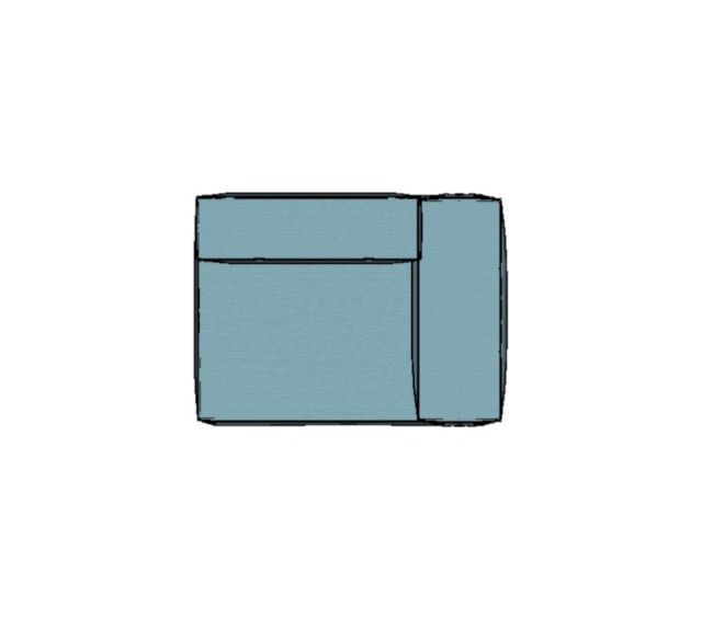 Modulo Sofá Modular Ponta Direita Braço Estreito - PDBE3 1,32 X 0,99 X 0,76H