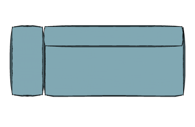 Modulo Sofá Modular Ponta Direita Braço Largo - PDBL10 2,47 X 0,99 X 0,76H
