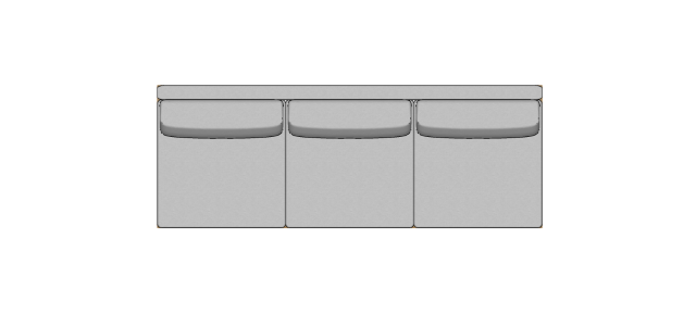 Módulo Sofá Valby 3 Lugares Sem Braço Estofado Fino - 2,70 X 1,00 X 0,70H