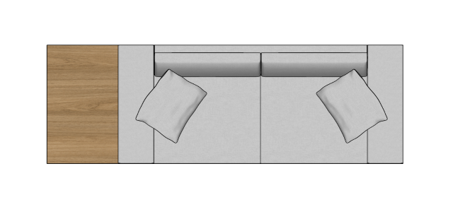 Módulo Sofá Gap 2Br. AV 60 Esq - 3,00 X 1,00 X 0,82H
