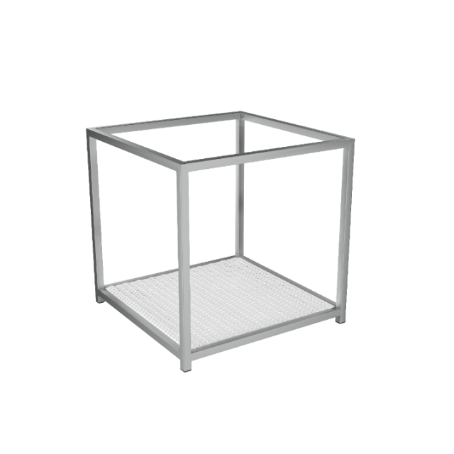 Mesa Lateral Smart Quadrada Vidro - Fibra