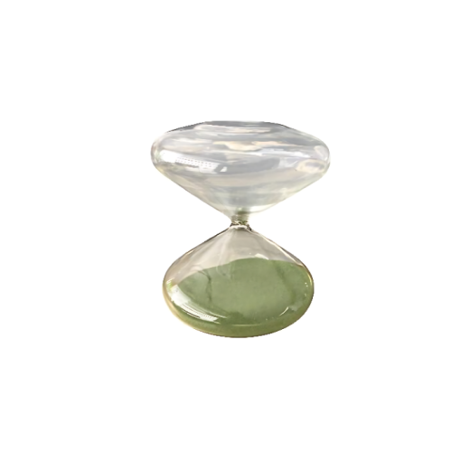 Ampulheta 15' De Vidro Incolor Com Areia Verde 65720 SR 12345