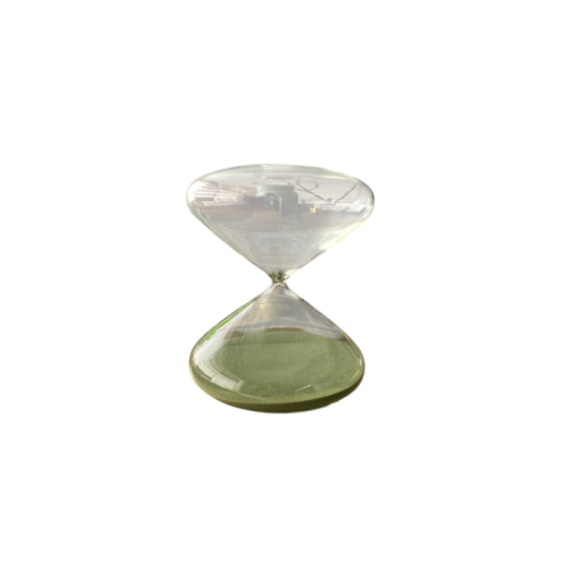 Ampulheta 65' De Vidro Incolor Com Areia Verde 65718 SR 12346