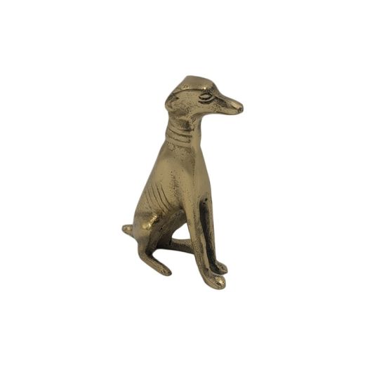Escultura Cachorro De Metal Dourado P1670 SR11490