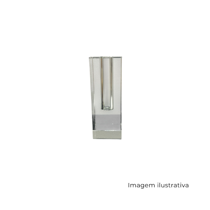 Vaso Solitário Cristal Lapidado Quadrado 159053 SR13039
