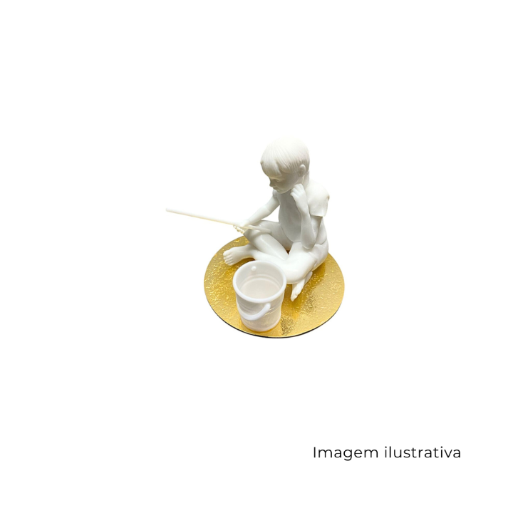 Escultura Pescadora Base Ouro P E0111 SR13224