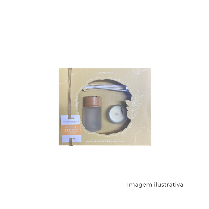 Kit Naturals Vela Perfumada 50g Com OD 70ml Vanilla Bourbon 1731625801153 SR13350