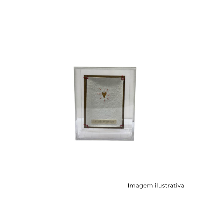 Quadro Acrilico Colagem Coracao Eu Gosto Dos Que Ardem MCA1157 SR13391