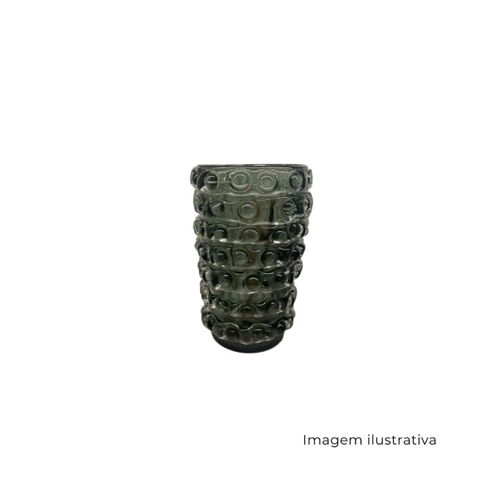 Vaso Em Vidro Cinza G 64242 SR13401