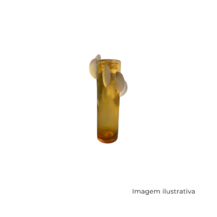 Vaso Em Vidro Ambar Com Detalhes Fosco G 642185 SR13433