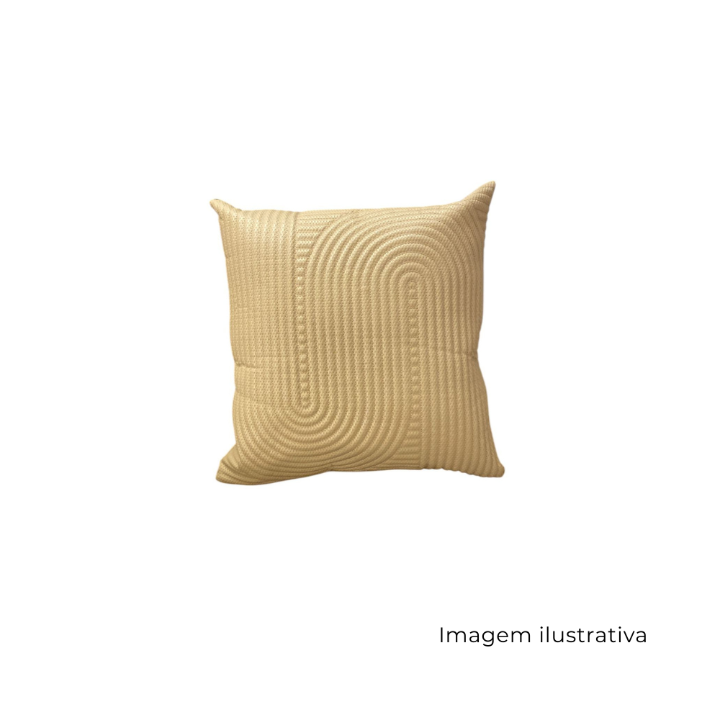 Almofada Couro Snake 52X52 Bege Alto Relevo 098-13 SR13506