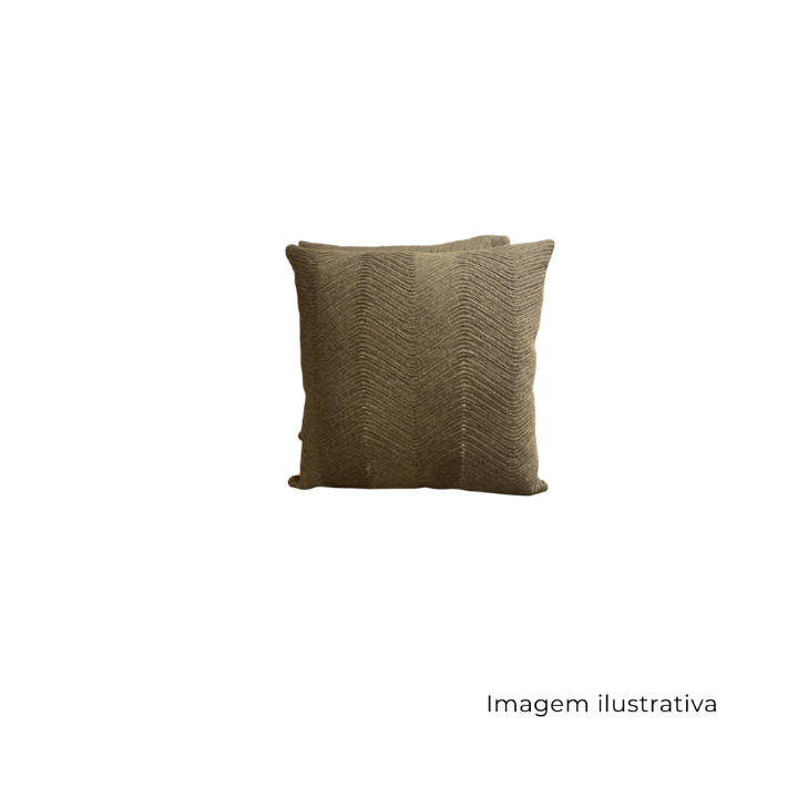 Almofada Veludo Off 52X52 Com Borda Fita Musgo Mod 01 245-10 SR13510