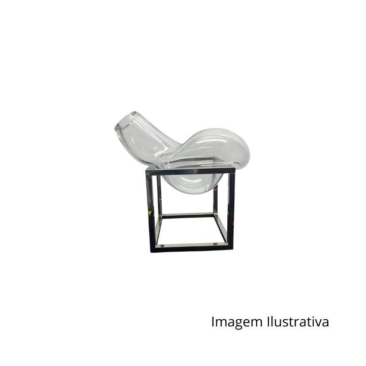 Vaso Cubo Nr1 Com Vaso Amorfo Transparente ACCTR ACV13574