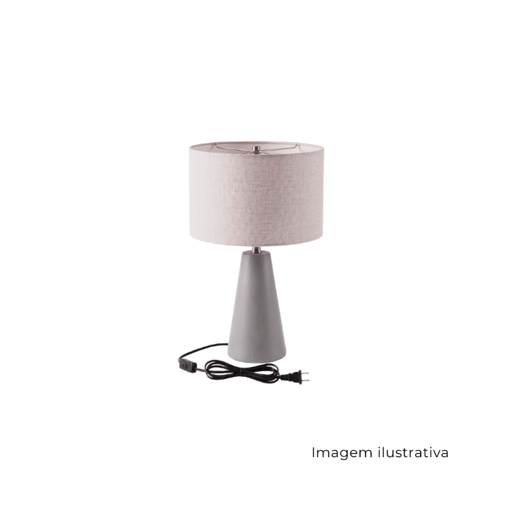 Abajur Oscar 2 Alto Estampado(Cinza Escuro) SR10532