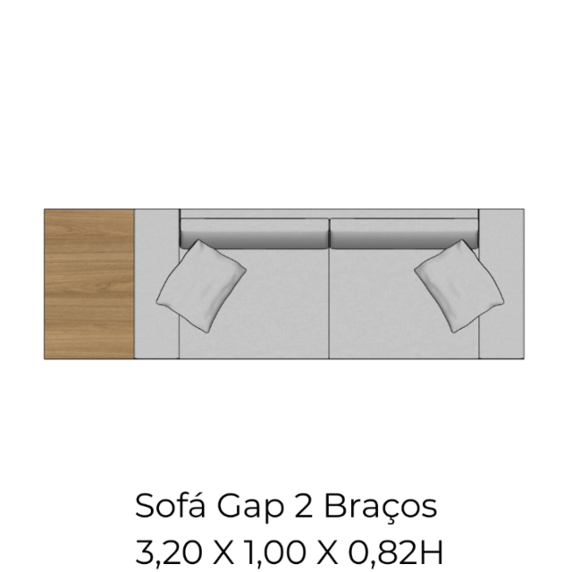 Módulo Sofá Gap 2Br. AV 60 Esq - 3,20 X 1,00 X 0,82H