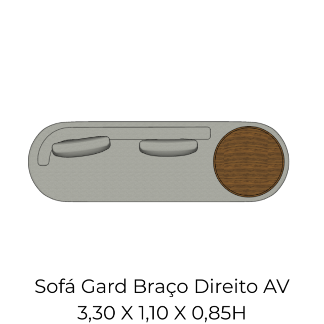 Módulo Sofá Gard 1Br. Dir. AV - 3,30 X 1,10 X 0,85H