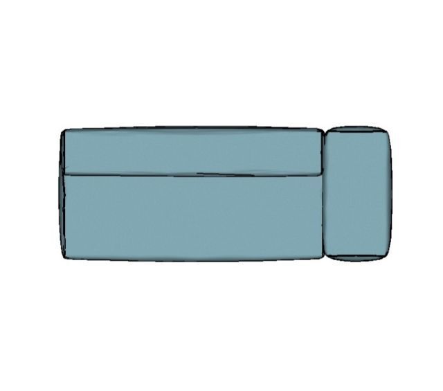 Modulo Sofá Lego Ponta Direita Braço Largo - PDBL10 2,47 X 0,99 X 0,76H
