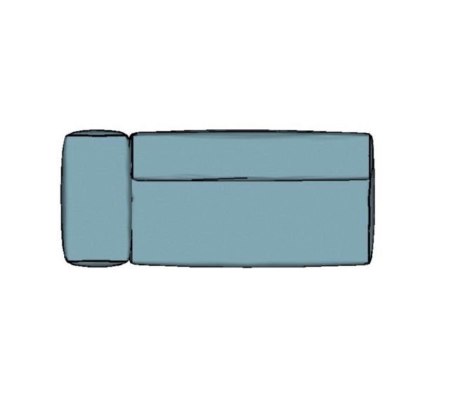 Modulo Sofá Lego Ponta Esq Braço Largo - PEBL9 2,31 X 0,99 X 0,76H
