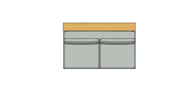 Módulo Sofá Paulistano 2 Lug. Sem Braço Com Estante - 1,80 X 1,15 X 0,70H