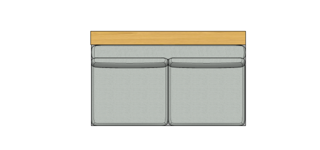 Módulo Sofá Paulistano 2 Lug. Sem Braço Com Estante - 2,28 X 1,39 X 0,70H
