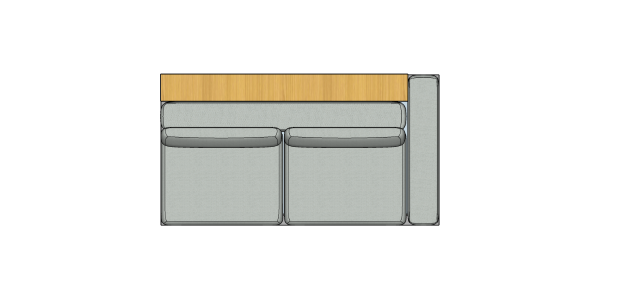 Módulo Sofá Paulistano 2 Lug. Com 1 Braço Dir. Com Estante - 2,05 X 1,15 X 0,70H