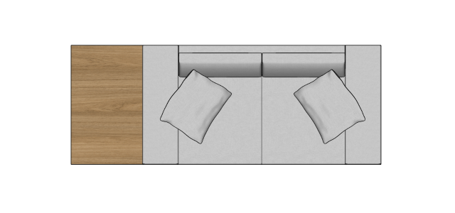 Módulo Sofá Gap 2Br. AV 60 Esq- 2,60 X 1,00 X 0,82H