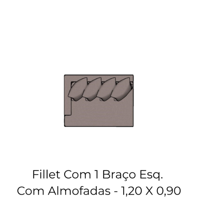 Modulo Fillet Com 1 Braco Com Almofadao Braco E - 1,20 X 0,90