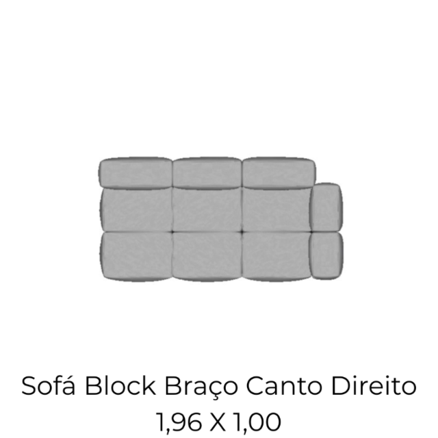 Modulo Sofá Block Braço Canto Direito Bbcd - 1,96 X 1,00