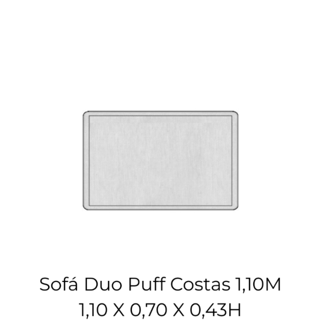 Modulo Sofá Duo Puff Costas 1,10M - 1905 1,10 X 0,70 X 0,43H