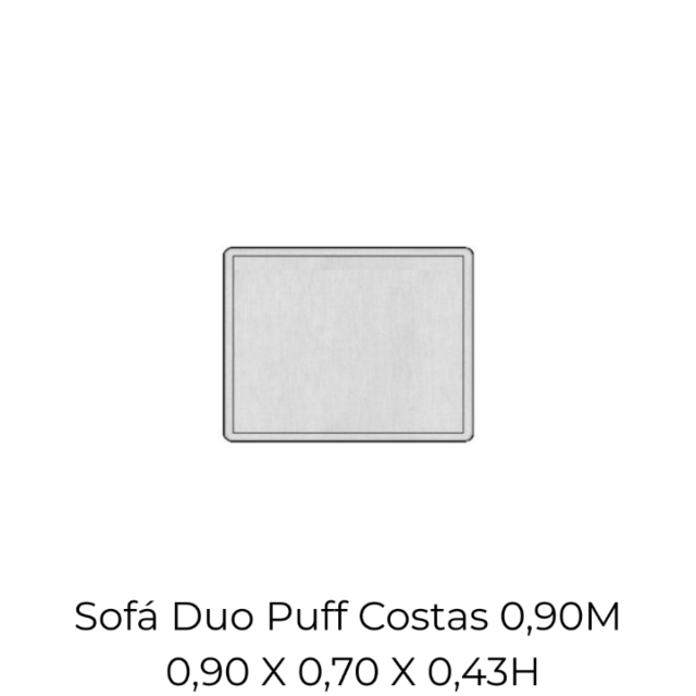 Modulo Sofá Duo Puff Costas 0,90M - 1907 0,90 X 0,70 X 0,43H