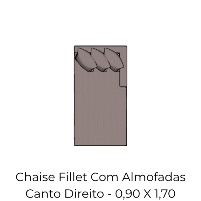 Chaise Fillet Com Almofadao Canto Direito - 0,90 X 1,70