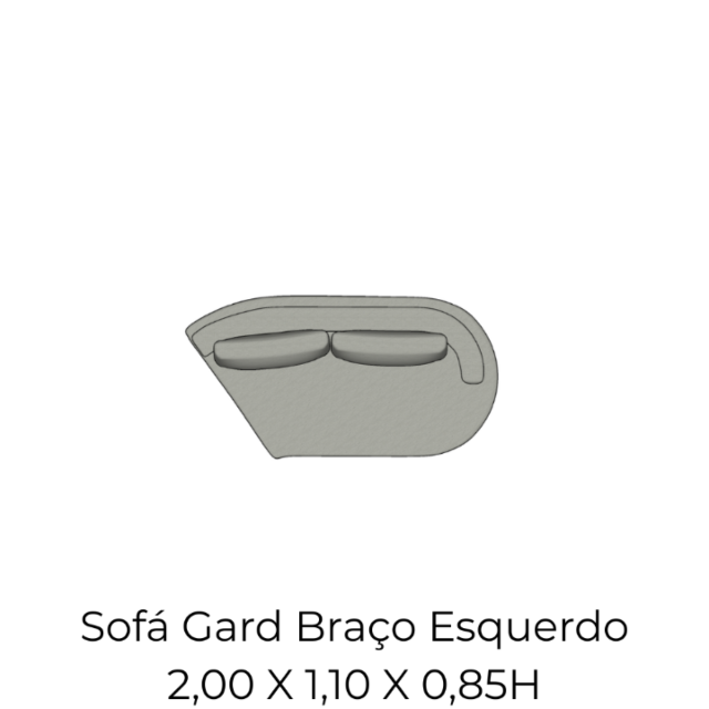 Módulo Sofá Gard 1Br. Esq. - 2,00 X 1,10 X 0,85H
