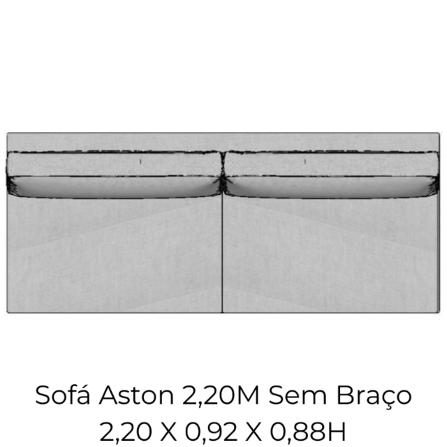 Sofá Aston 2,20M Sem Braço - 2116 2,20 X 0,92 X 0,88H