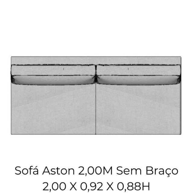 Sofá Aston 2,00M Sem Braço - 2117 2,00 X 0,92 X 0,88H