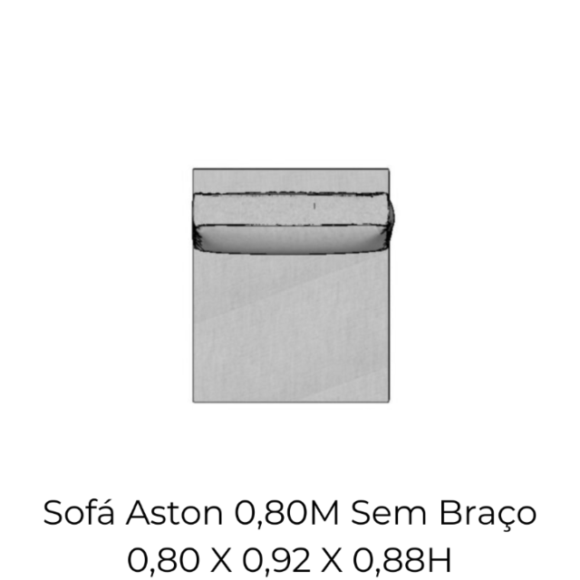 Modulo Sofá Aston 0,80M Sem Braço - 2124 0,80 X 0,92 X 0,88H