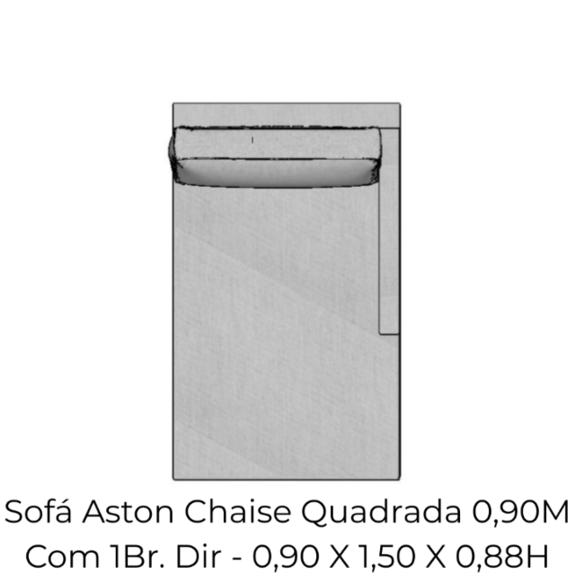 Modulo Sofá Aston Chaise Quadrada 0,90M Com 1Br. Dir - 2128 0,90 X 1,50 X 0,88H