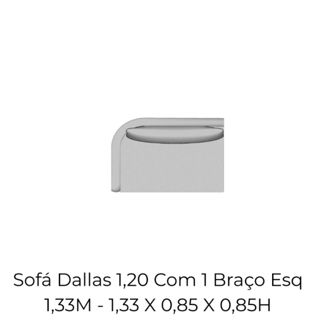 Modulo Sofá Dallas 1,20 Com 1 Braço Esq 1,33M - 2146 1,33 X 0,85 X 0,85H