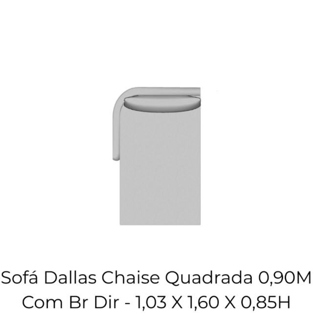 Modulo Sofá Dallas Chaise Quadrada 0,90M Com Br Dir - 2154 1,03 X 1,60 X 0,85H