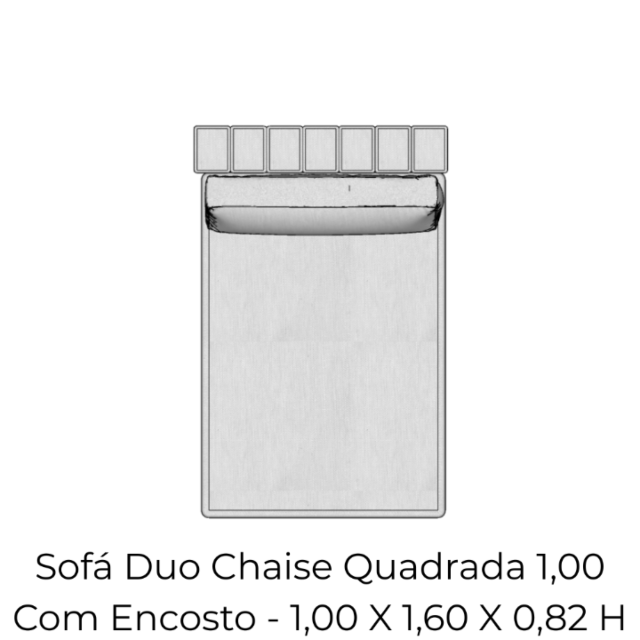 Modulo Sofá Duo Chaise Quadrada 1,00 Com Encosto - 2207 1,00 X 1,60 X 0,82 H