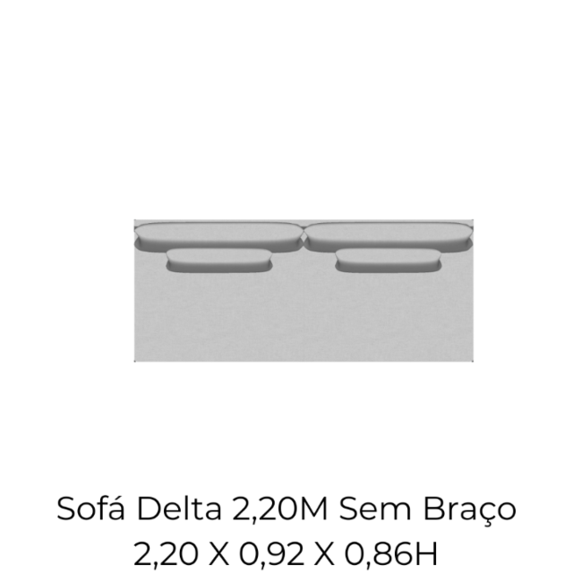 Sofá Delta 2,20M Sem Braço - 2509 2,20 X 0,92 X 0,86H