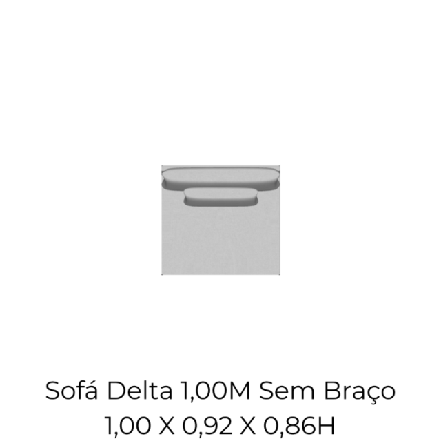 Modulo Sofá Delta 1,00M Sem Braço - 2515 1,00 X 0,92 X 0,86H