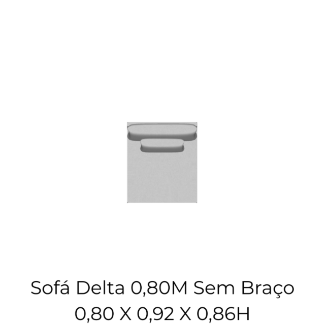Modulo Sofá Delta 0,80M Sem Braço - 2517 0,80 X 0,92 X 0,86H