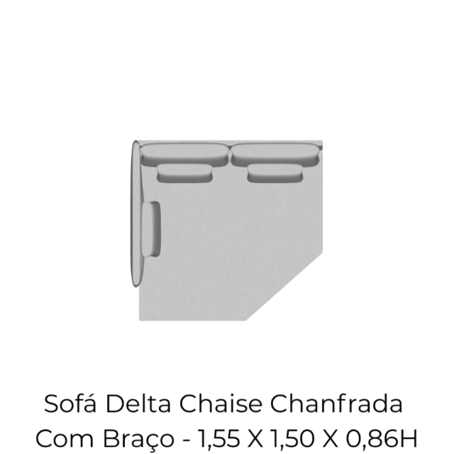 Modulo Sofá Delta Chaise Chanfrada Com Braço - 2519 1,55 X 1,50 X 0,86H