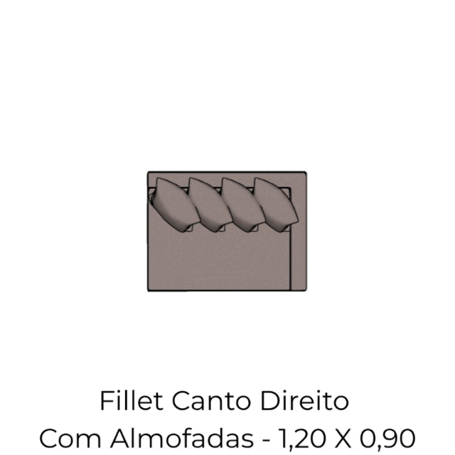 Modulo Fillet Canto Com Almofadao Canto Direito - 1,20 X 0,90