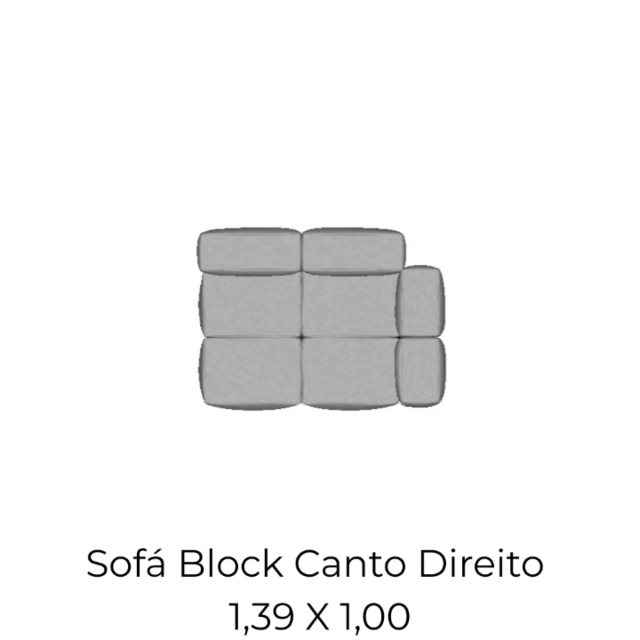 Modulo Sofá Block Canto Direito - 1,39 X 1,00