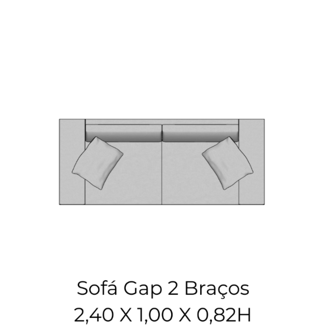 Módulo Sofá Gap 2Br. - 2,40 X 1,00 X 0,82H